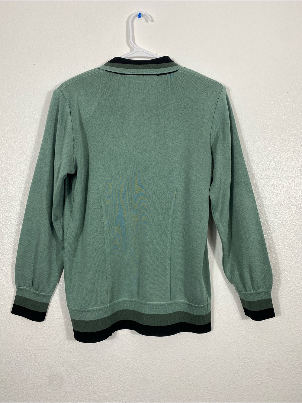 Misook Sage Green Open-Front Jacket with Black Trim 100% Acrylic Size S - Picture 6 of 16